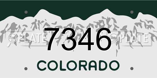 7346 Colorado License Plate