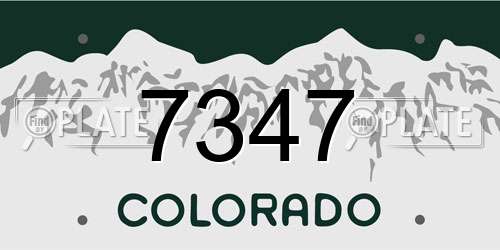 7347 Colorado License Plate