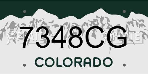 7348CG Colorado License Plate