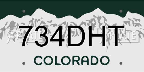 734DHT Colorado License Plate
