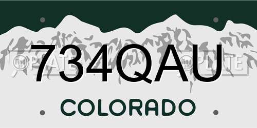 734QAU Colorado License Plate