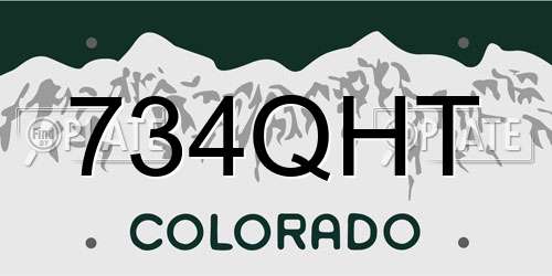 734QHT Colorado License Plate