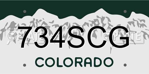 734SCG Colorado License Plate