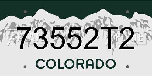 73552T2 Colorado License Plate