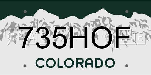 735HOF Colorado License Plate