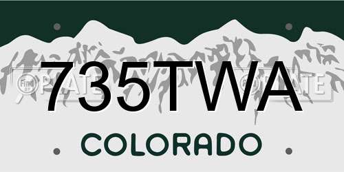 735TWA Colorado License Plate