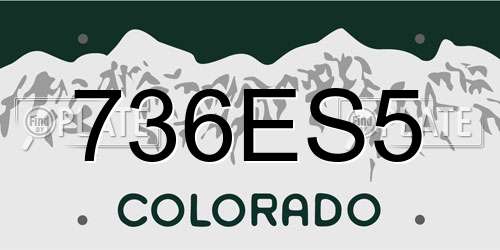 736ES5 Colorado License Plate