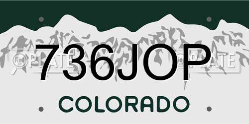 736JOP Colorado License Plate