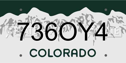 736OY4 Colorado License Plate