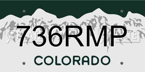 736RMP Colorado License Plate