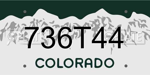 736T44 Colorado License Plate