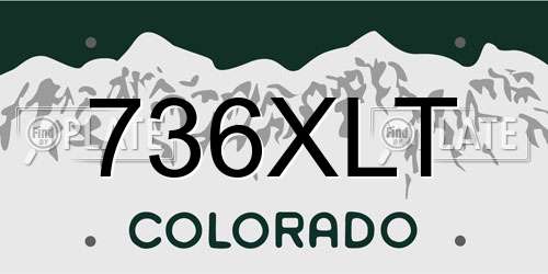 736XLT Colorado License Plate