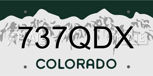 737QDX Colorado License Plate