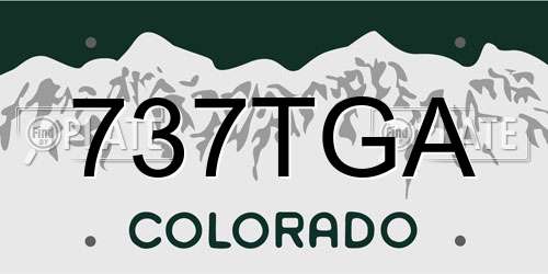 737TGA Colorado License Plate
