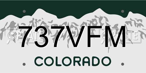 737VFM Colorado License Plate