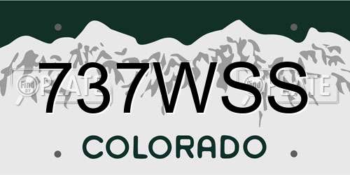 737WSS Colorado License Plate