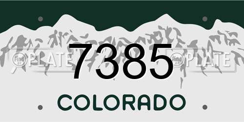7385 Colorado License Plate