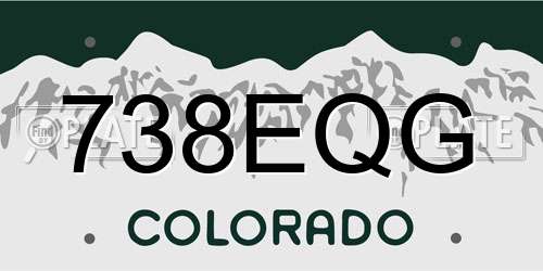 738EQG Colorado License Plate