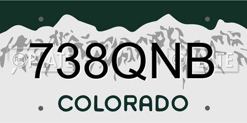 738QNB Colorado License Plate