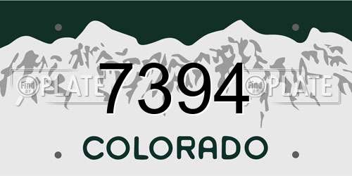 7394 Colorado License Plate