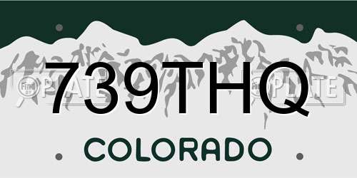 739THQ Colorado License Plate