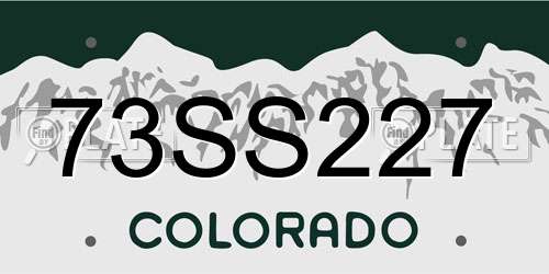 73SS227 Colorado License Plate