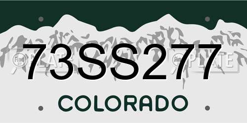 73SS277 Colorado License Plate