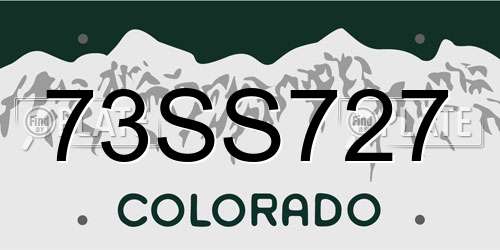 73SS727 Colorado License Plate