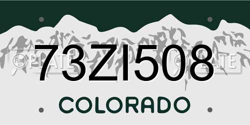 73ZI508 Colorado License Plate