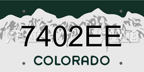 7402EE Colorado License Plate