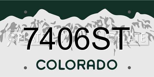 7406ST Colorado License Plate
