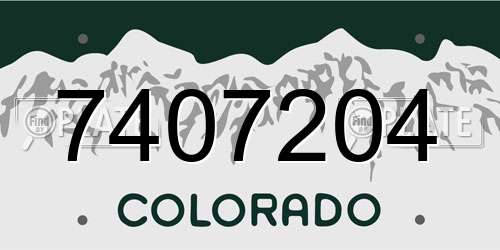7407204 Colorado License Plate