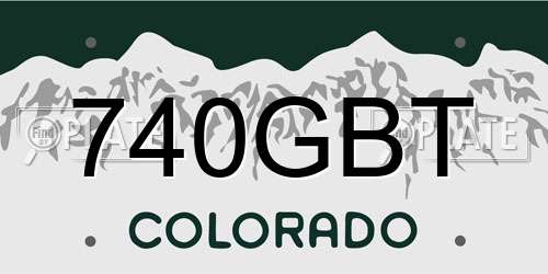 740GBT Colorado License Plate