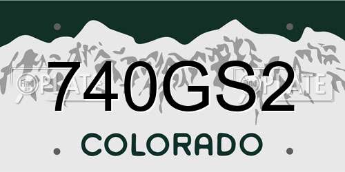 740GS2 Colorado License Plate