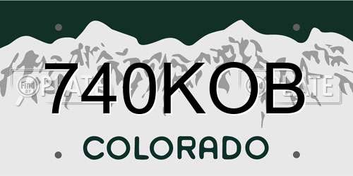 740KOB Colorado License Plate