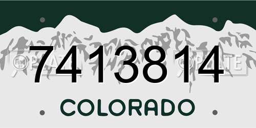 7413814 Colorado License Plate