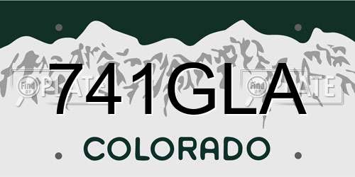 741GLA Colorado License Plate