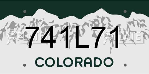 741L71 Colorado License Plate