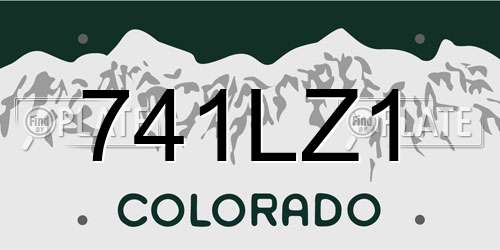 741LZ1 Colorado License Plate