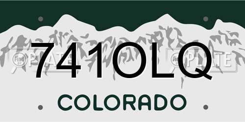 741OLQ Colorado License Plate