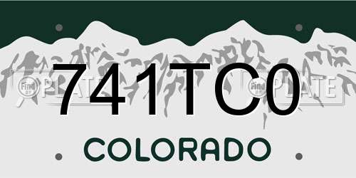 741TC0 Colorado License Plate