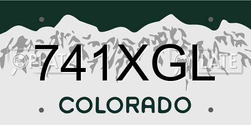 741XGL Colorado License Plate