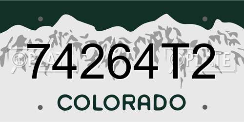 74264T2 Colorado License Plate