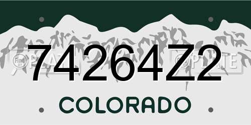 74264Z2 Colorado License Plate
