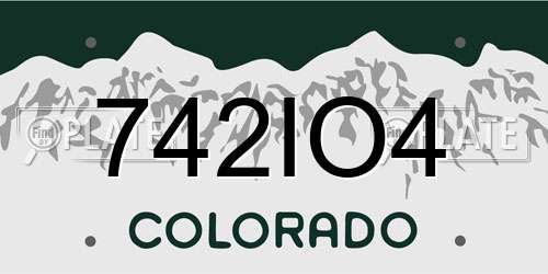 742IO4 Colorado License Plate