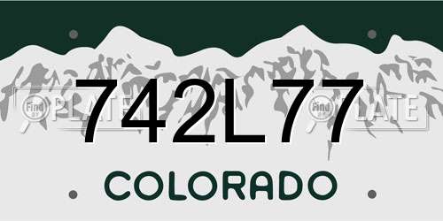 742L77 Colorado License Plate