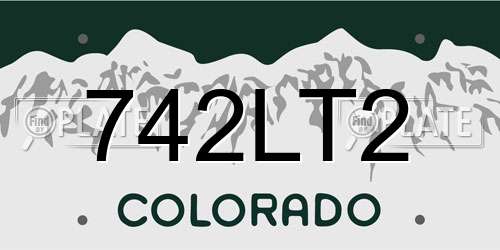 742LT2 Colorado License Plate