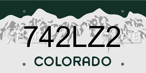 742LZ2 Colorado License Plate