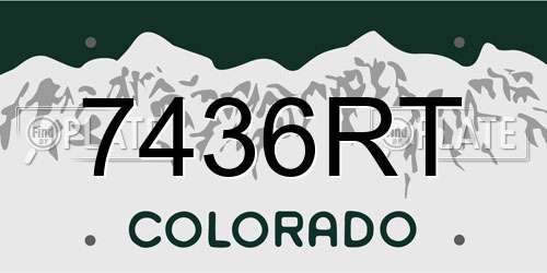 7436RT Colorado License Plate