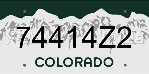 74414Z2 Colorado License Plate